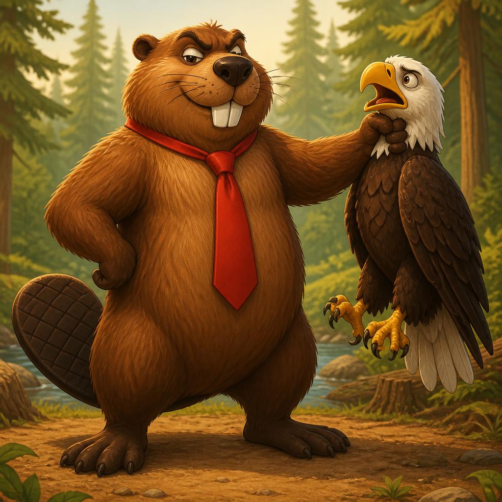 Original beaver and eagle artwork