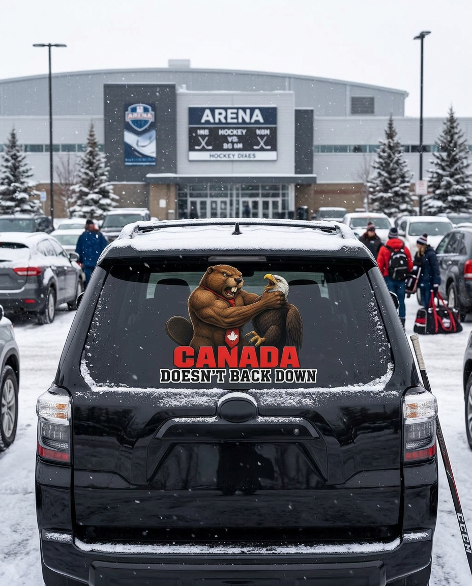 Vinyl decal on an SUV rear window